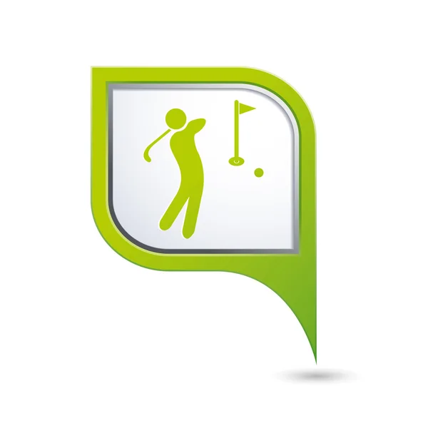 Mappa puntatore con icona golf . — Vettoriale Stock