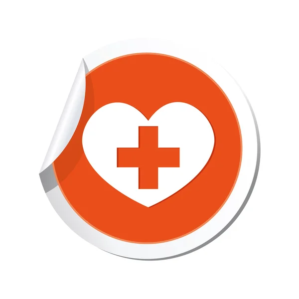 Medical heart and cross icon. — Stock Vector