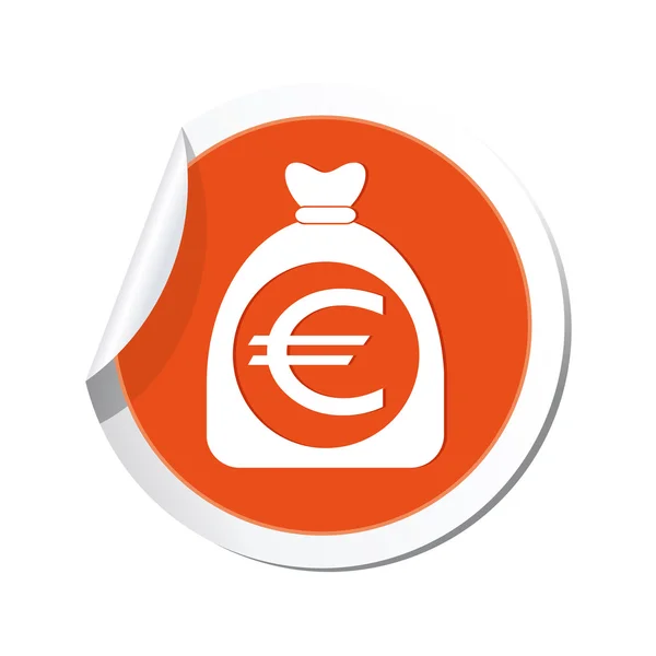 Sac d'argent avec signe euro. — Image vectorielle