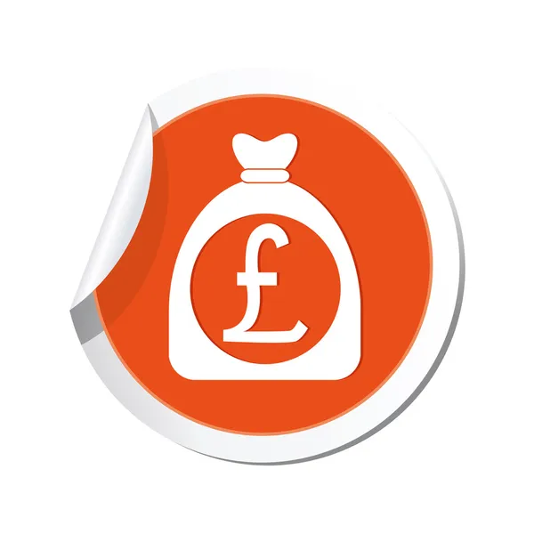 Money bag with pound sign. — Stock Vector