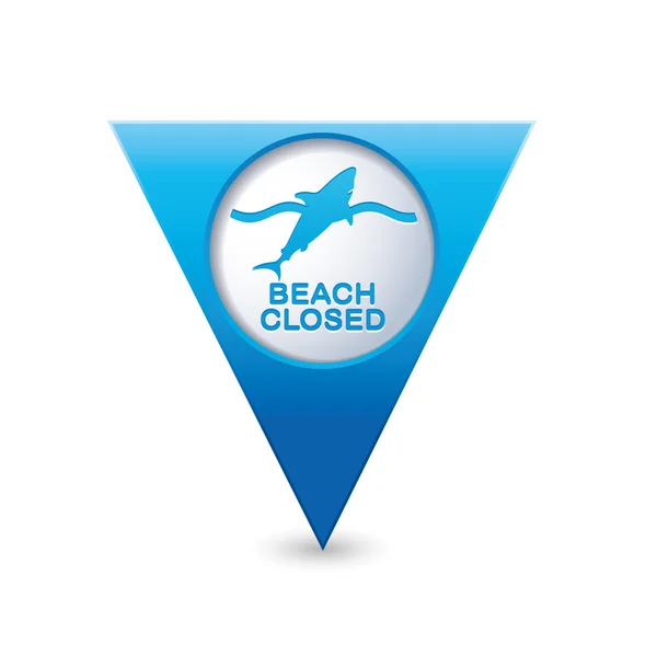 ビーチの閉鎖、サメの目撃情報サイン — ストックベクタ