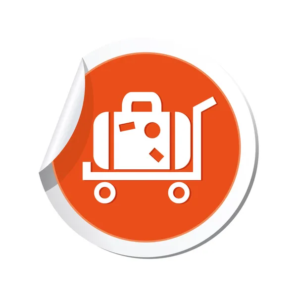 Suitcase on wheelbarrow icon. — Stock Vector