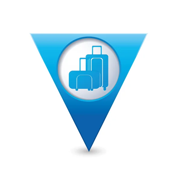 Map pointer with suitcase icon. — Stock Vector
