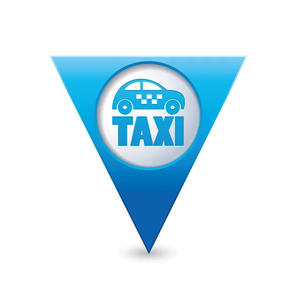 Map pointer with taxi icon. — Stock Vector