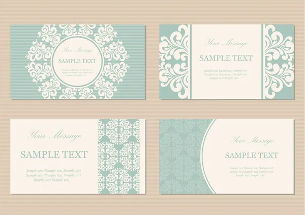 Cartes de visite ou d'invitation florales — Image vectorielle