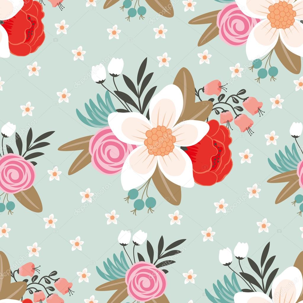 Seamless pattern with  floral background.