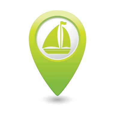 harita göstergesi ile yelkenli simgesi