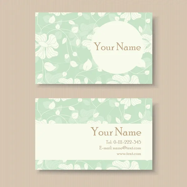 Floral business or visiting card — Stock Vector