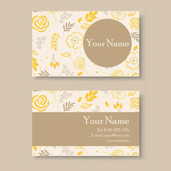 Floral business or visiting card — Stock Vector