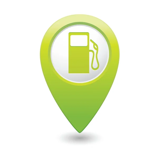 Map pointer with gas station icon — Stock Vector