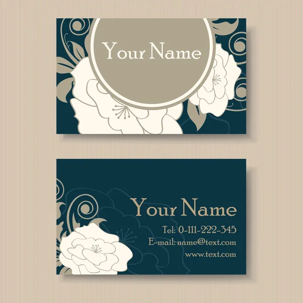 Floral business or visiting card — Stock Vector