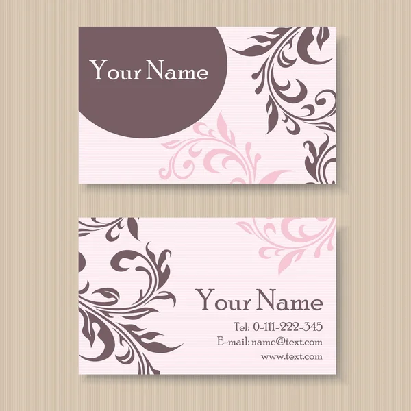 Floral business or visiting card — Stock Vector