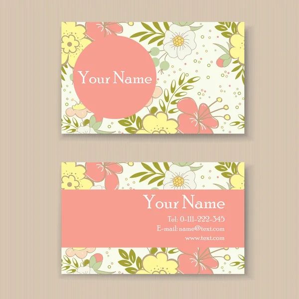 Floral business or visiting card — Stock Vector