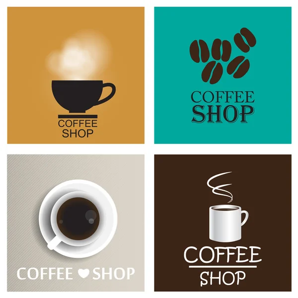 Coffee shop vintage vector set — Stock Vector