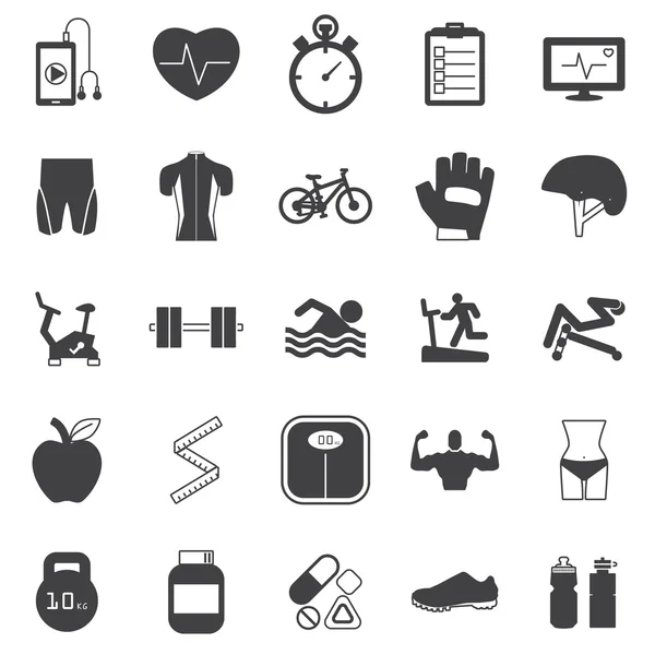 Fitness Icons set — Stok Vektör