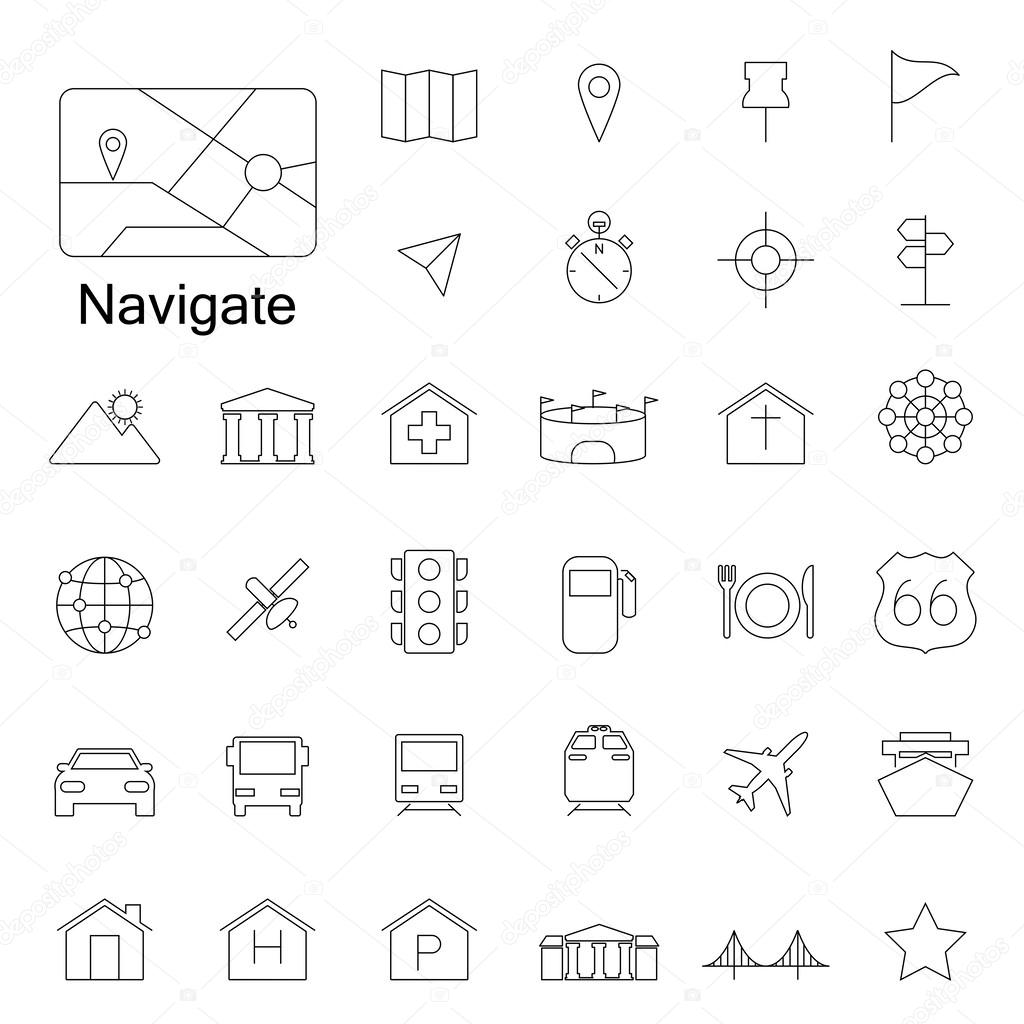 Navigation line  icons