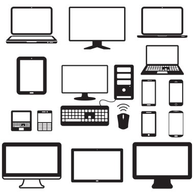 laptop, tablet computer, monitor and mobile screen