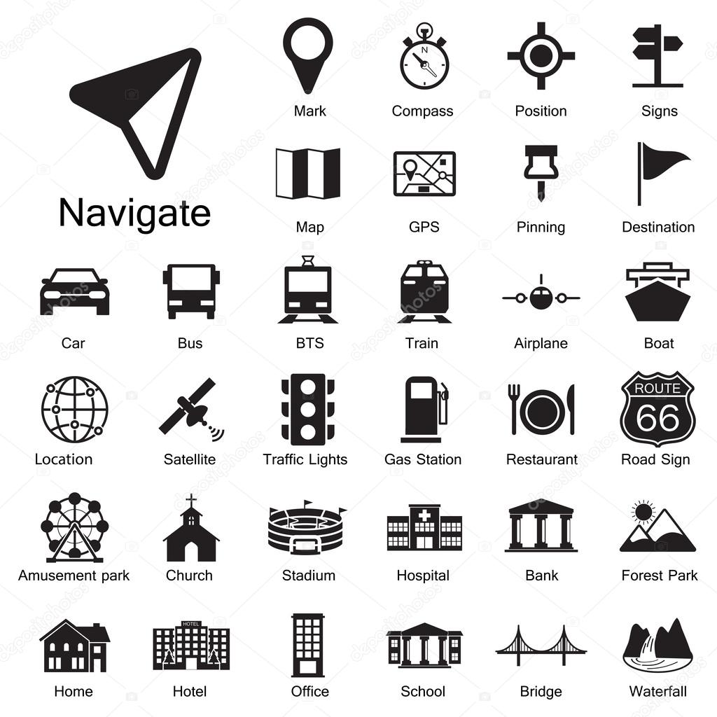 Navigation icons set
