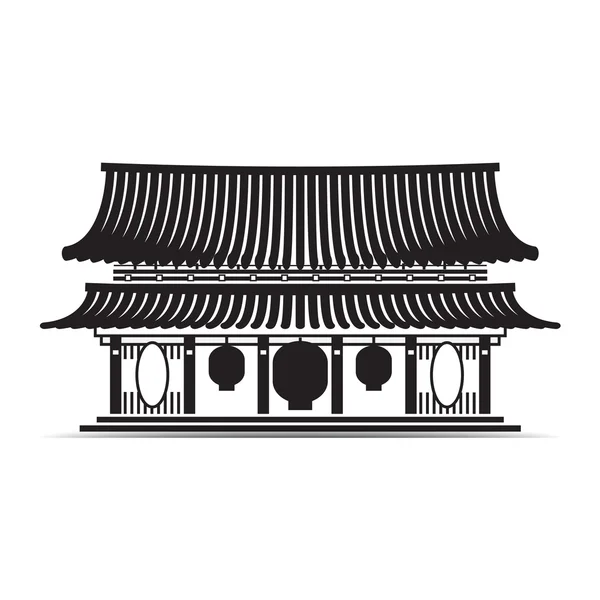 Japanska och Kina tempel symbol — Stock vektor