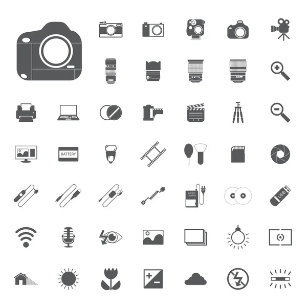 Cámara Iconos de fotografía — Vector de stock