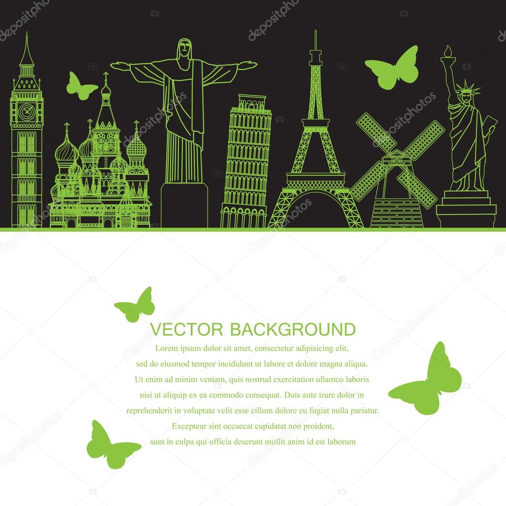 Travel landmark background