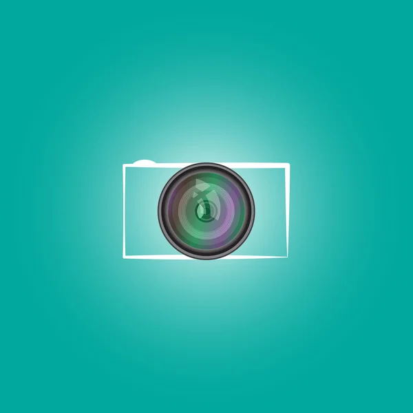 Símbolo de la lente de la cámara, vector y eps10 — Vector de stock