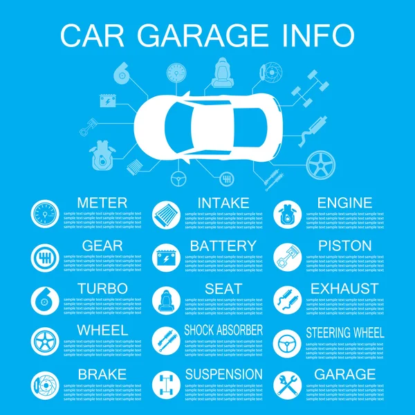 Auto parte informazioni — Vettoriale Stock