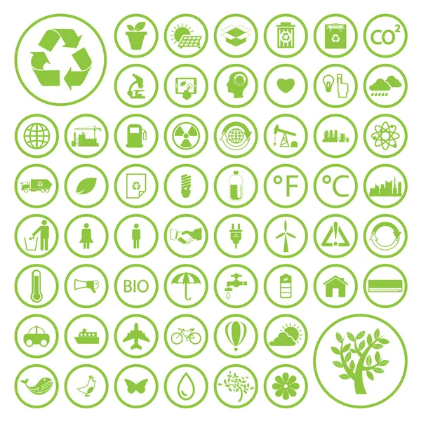 Iconos de ecología y reciclaje — Vector de stock