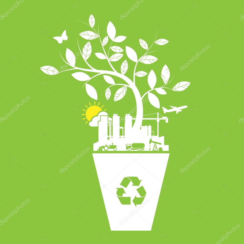 Ecology and recycle icons symbol