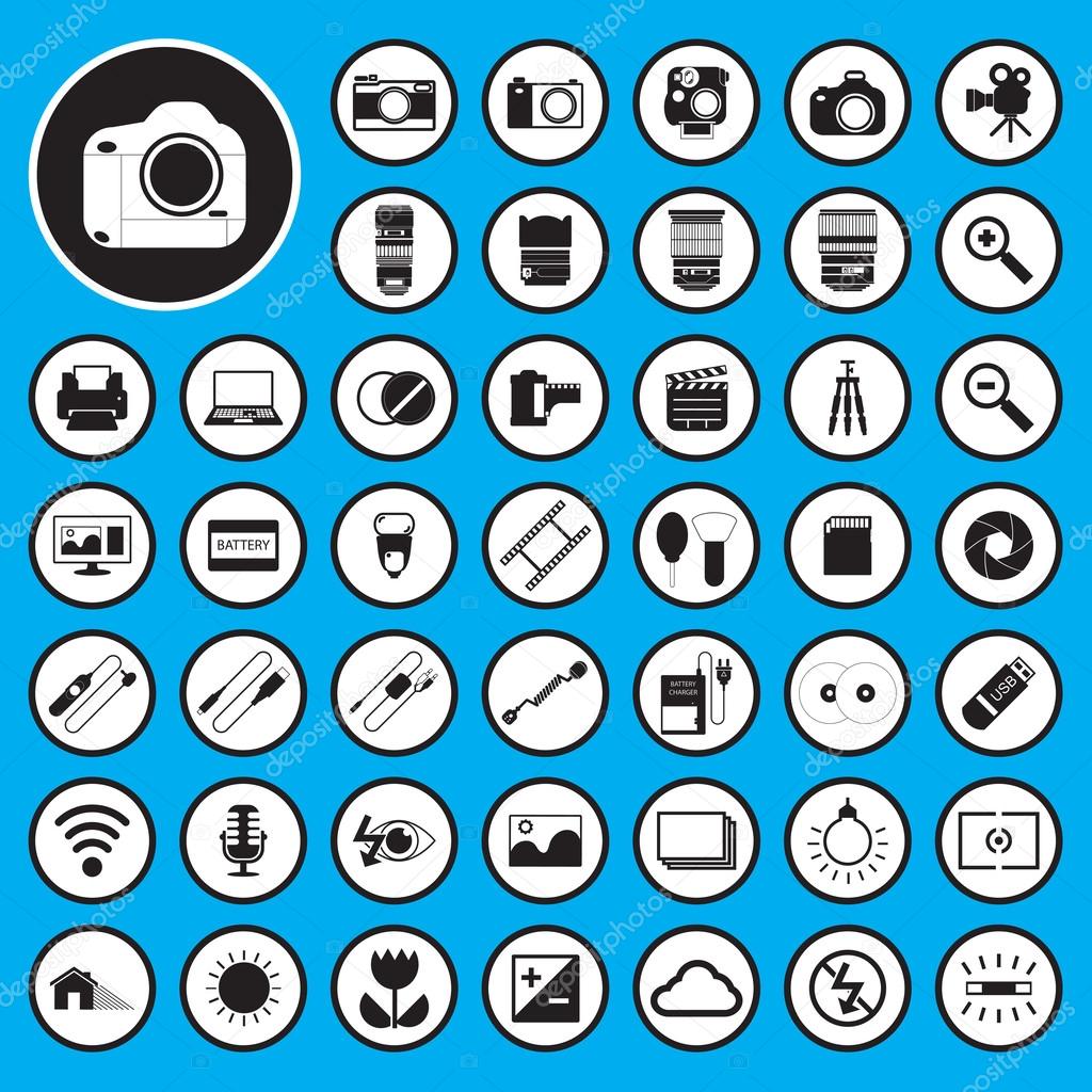 Photography camera icons