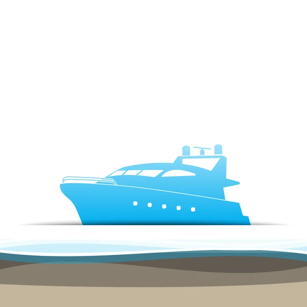 Boat travel label - vector illustration — Stock Vector