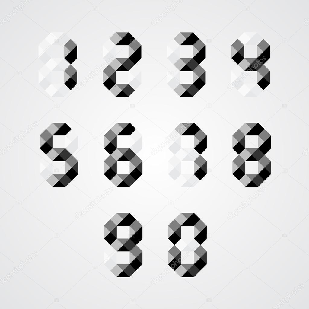 Numbers set. Vector illustration