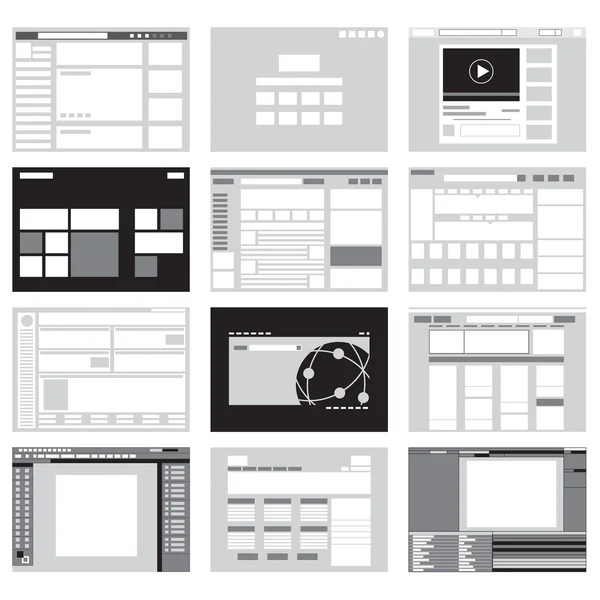 Icono de plantilla de sitio web y fondo — Vector de stock