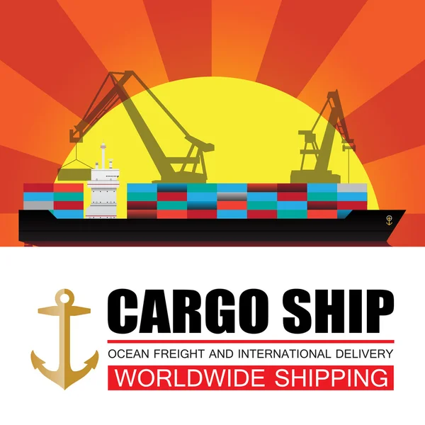 Világszerte hajózás, cargo, logisztika — Stock Vector