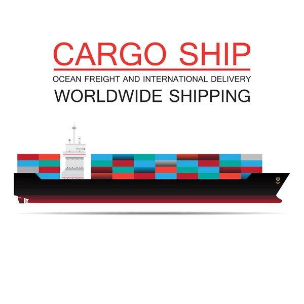 Wereldwijd scheepvaart, lading, logistiek — Stockvector
