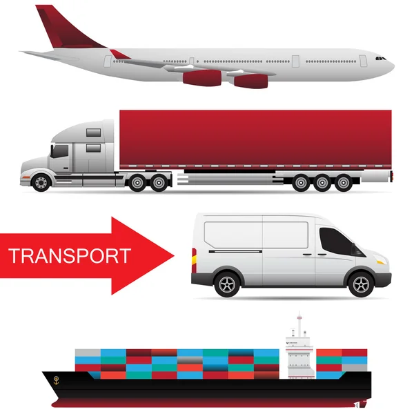 Concept mondial de vecteur de transport de marchandises — Image vectorielle