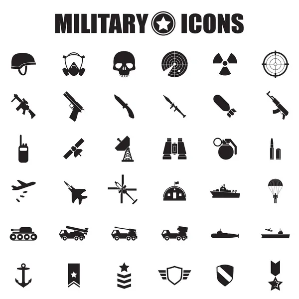 Conjunto de iconos militares — Vector de stock