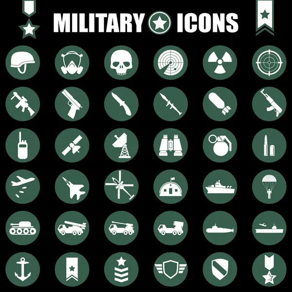 Militärische Symbole gesetzt — Stockvektor