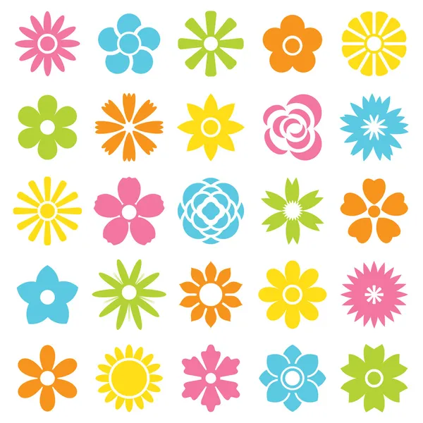 Flor icono conjunto — Archivo Imágenes Vectoriales