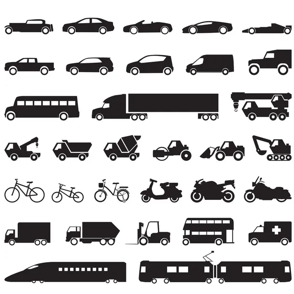Transportation car icons set — Stock Vector