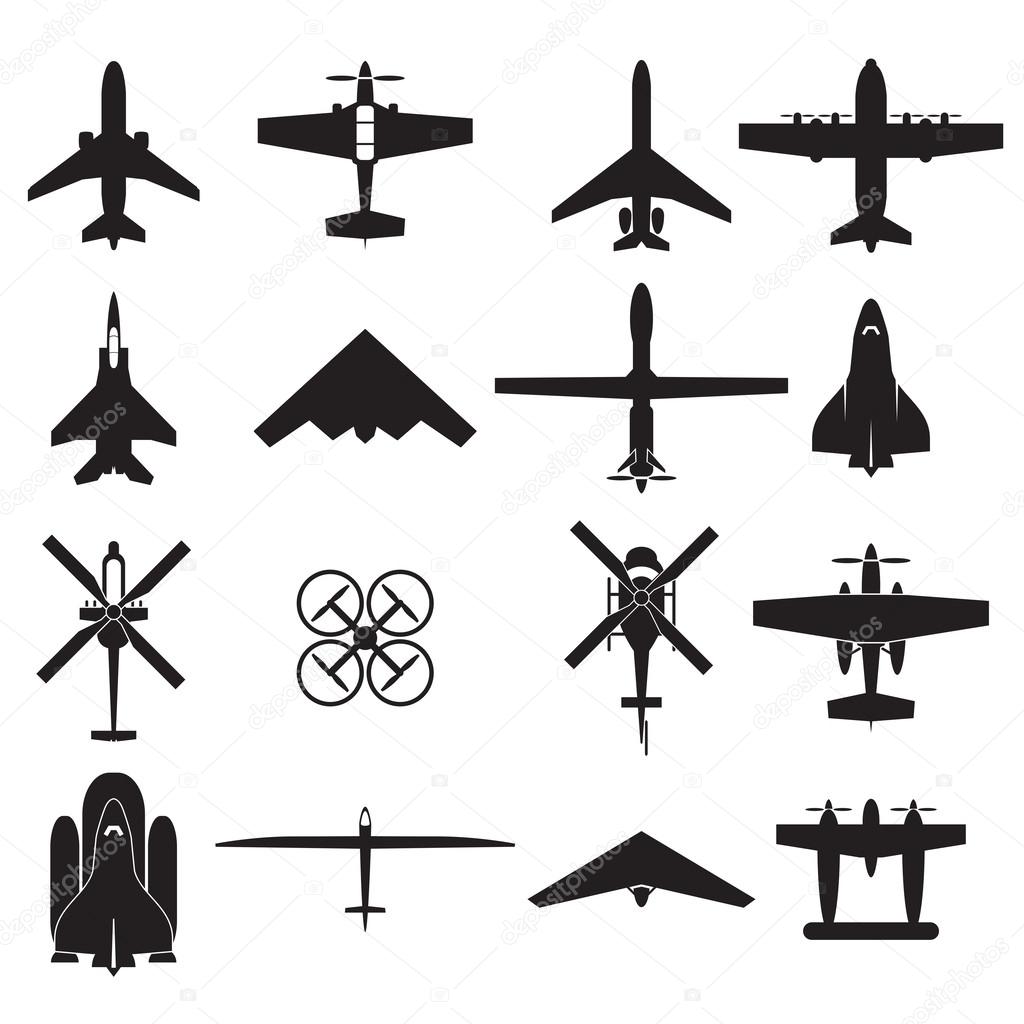 Airplane icons set