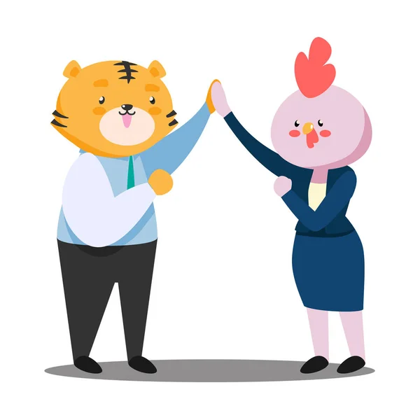 Businessman Character Design Animal Conception Online Business — 스톡 벡터