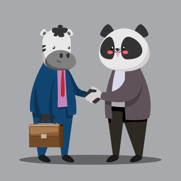 Empresário Personagem Design Animal Concept Cartoon Para Negócios Line —  Vetores de Stock