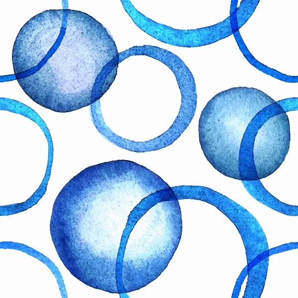 Varrat nélküli mintát akvarell bubbles és kerek formák — Stock Vector