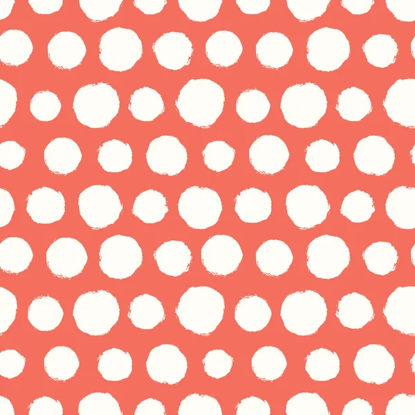 Seamless pattern with painted polka dot texture — Stock Vector