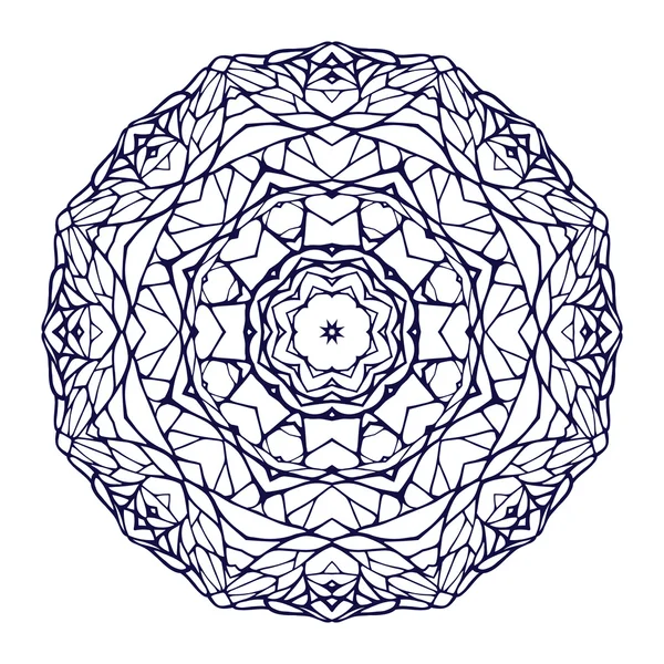 Круглий калейдоскопічний мереживний декоративний фон мандали — стоковий вектор