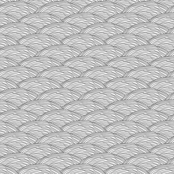 抽象的な装飾的な波の質感とのシームレスなパターン — ストックベクタ