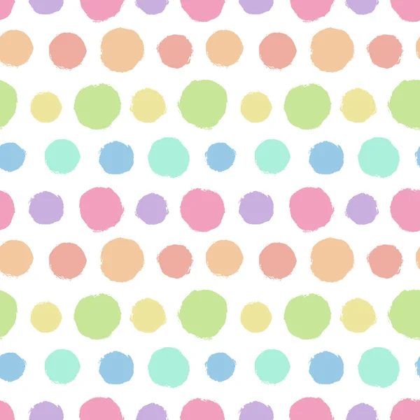 Naadloze patroon met geschilderde polka dot textuur — Stockvector