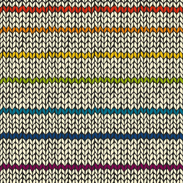Seamless pattern with rainbow knitted stripes — Stock Vector