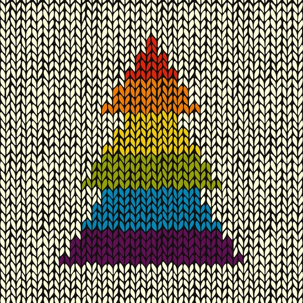 Nahtloses Muster mit gestricktem Weihnachtsbaum — Stockvektor